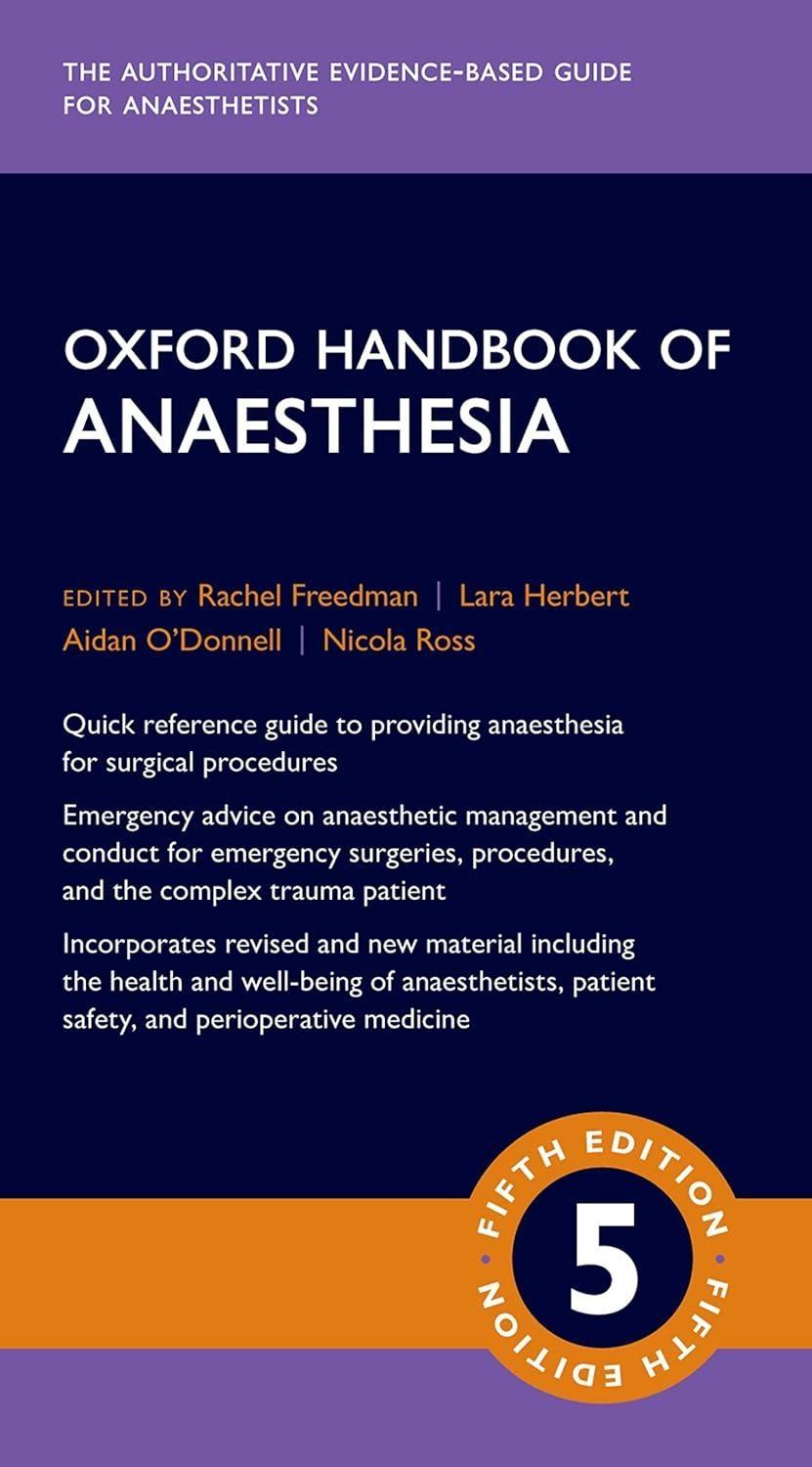 Oxford Handbook of Anaesthesia, 5th Edition - FULL INSTANT DOWNLOAD | PDF DOCX EPUB