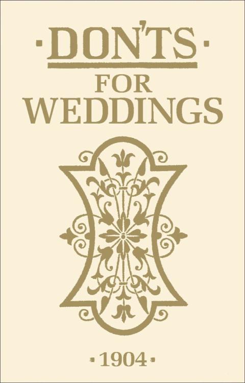 Don'ts for Weddings, 1st Edition - FULL INSTANT DOWNLOAD | PDF DOCX EPUB