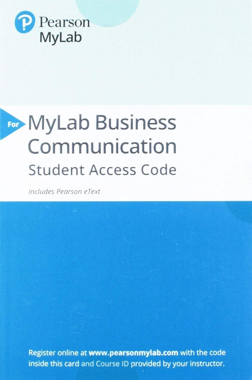 2019 MyLab Business Communication with Pearson eText Access Code for ...