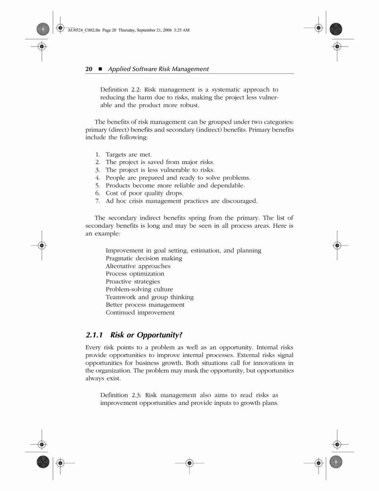 software project management guide | pdf | risk | risk... Applied Software Risk Management: A Guide for Software Project Managers ...