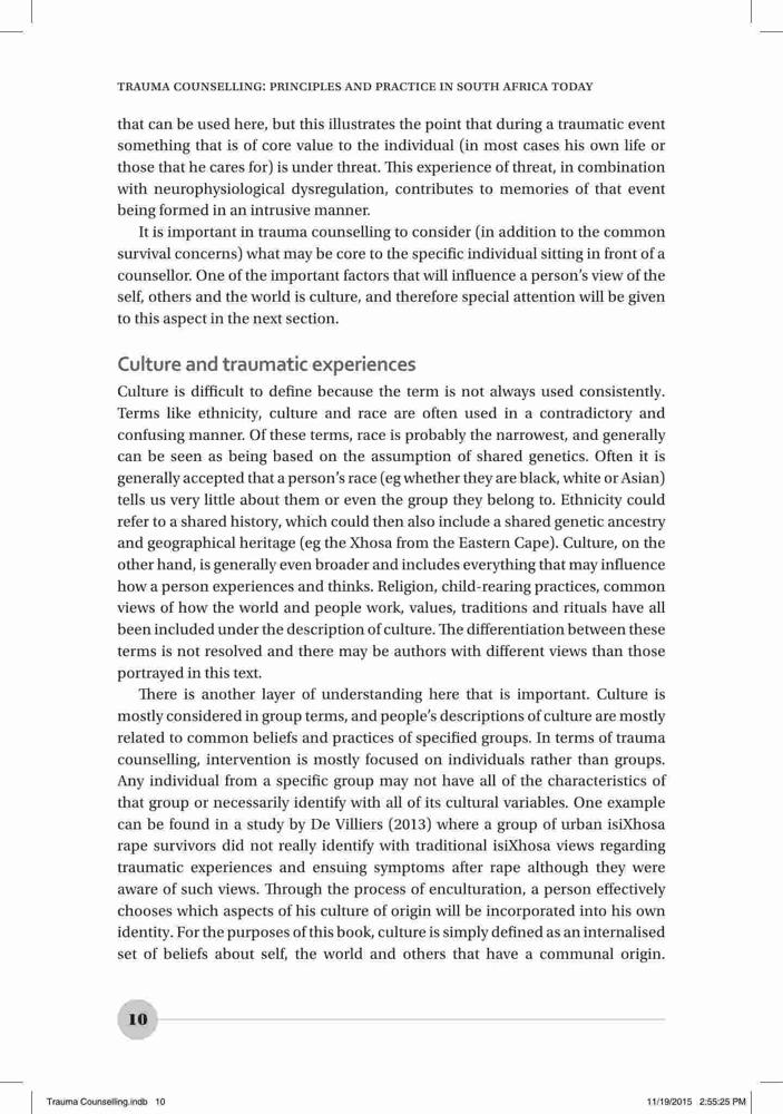 Trauma Counselling : Principles and Practice in South Africa Today, 1st ...