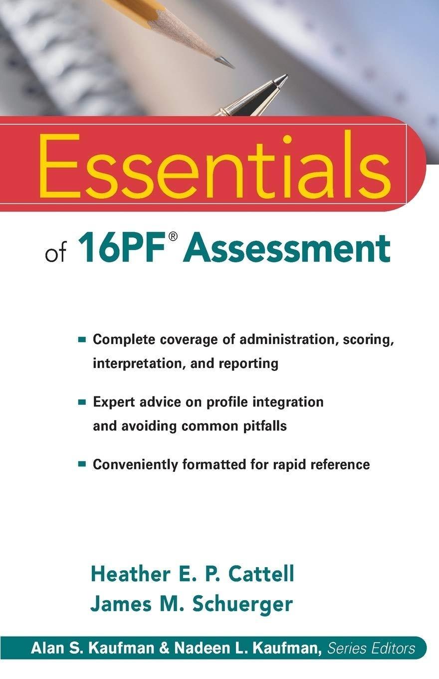 Essentials of 16PF Assessment, 1st Edition - FULL INSTANT DOWNLOAD | PDF DOCX EPUB