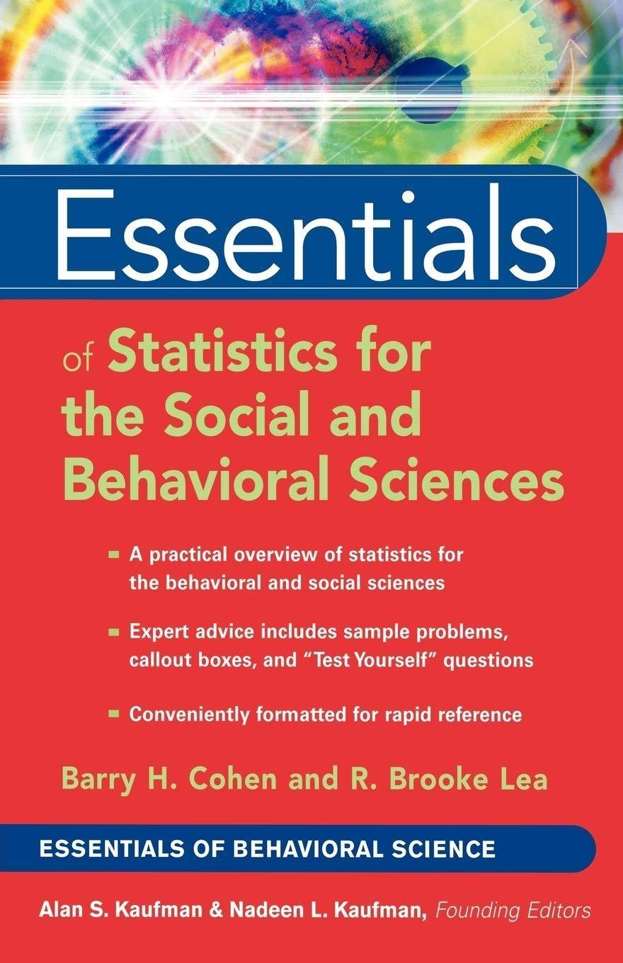 Essentials of Statistics for the Social and Behavioral Sciences, 1st Edition - FULL INSTANT DOWNLOAD | PDF DOCX EPUB