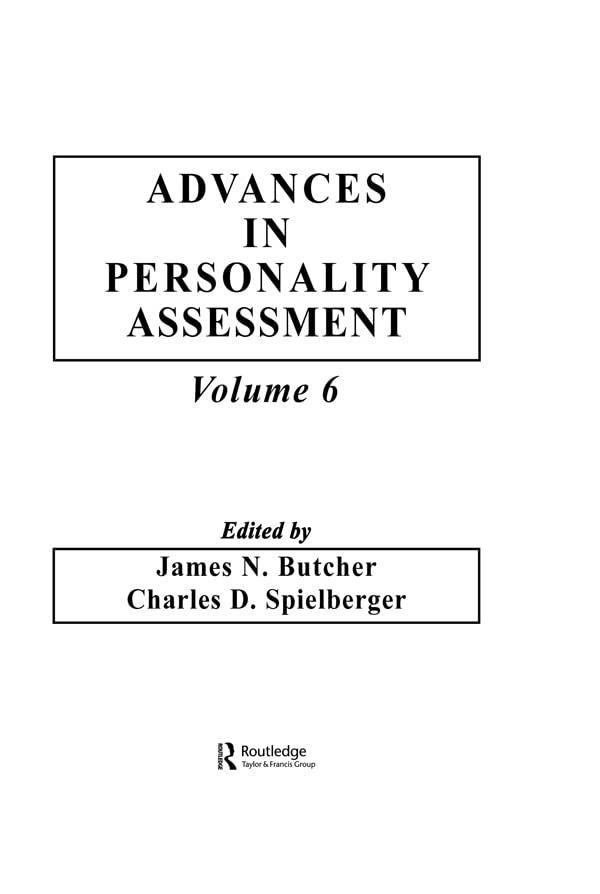 Advances in Personality Assessment: Volume 6, 1st Edition - FULL INSTANT DOWNLOAD | PDF DOCX EPUB