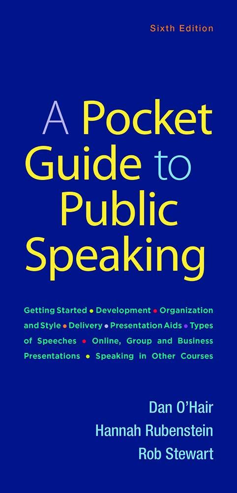A Pocket Guide to Public Speaking, 6th Edition - FULL INSTANT DOWNLOAD | PDF DOCX EPUB